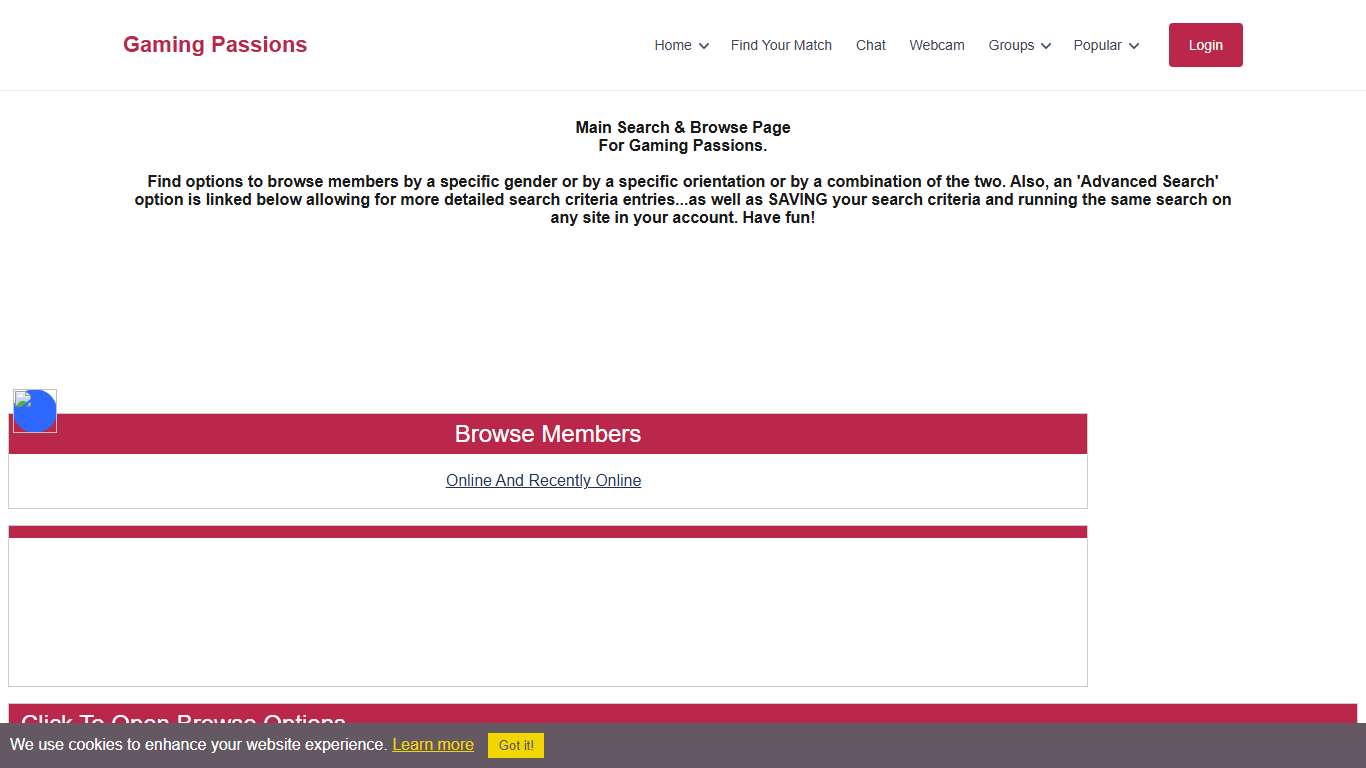 Gaming Passions: Search